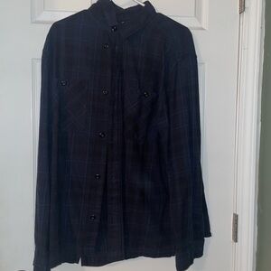 H&M Men's Dark blue Plaid Shirt